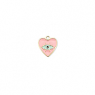 Breloques en acier Inox cœur Oeil porte-bonheur Doré-rose