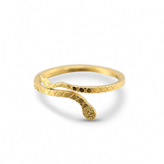 Bagues en acier Inox serpent Dor&eacute;