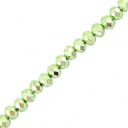 Perles à facettes 4x3mm disque Vert métallique