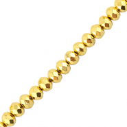 Perles à facettes 4x3mm disque Doré métallique
