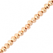 Perles à facettes 4x3mm disque Doré rose métallique