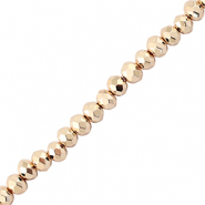 Perles à facettes 4x3mm disque Champagne métallique