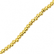 Perles à facettes 2mm rondes Doré métallique