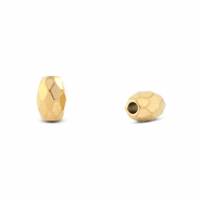 Perles en acier inox facettes ovale Doré
