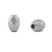 Perles en acier inox ovales Argenté