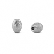 Perles en acier inox ovales Argenté