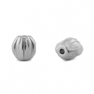 Perles en acier inox ovale Argenté