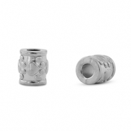 Perles en acier inox tubes patte de chien Argenté