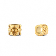 Perles en acier inox rondelles fleur Doré