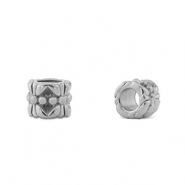 Perles en acier inox rondelles fleur Argenté