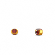 Perles en verre irrégulier Rouge transparent-doré