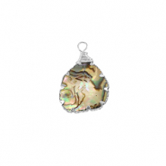 Pendentifs en résine avec imitation de coquille irrégulier Argenté-Vert océan