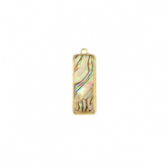 Pendentifs en résine avec imitation de coquille rectangle Doré-taupe