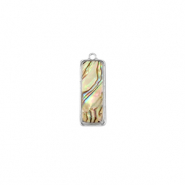 Pendentifs en résine avec imitation de coquille rectangle Argenté-taupe
