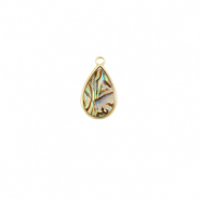 Pendentifs en résine avec imitation de coquille ovale Doré-taupe
