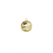 Pendentifs en résine avec imitation de coquille rond Doré-taupe