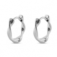 Boucles d'oreilles puces en acier Inox Argent&eacute;