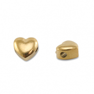 Perles en acier Inox coeur Doré