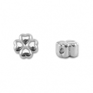 Perles en acier Inox trèfle Argenté