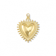 Métal TQ laiton breloques coeur Doré