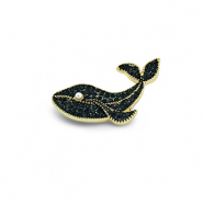 Broches baleine avec perle Doré-bleu foncé-blanc