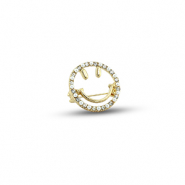 Broches smiley avec perles Doré