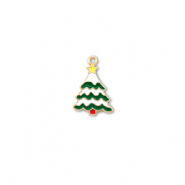 Breloques en métal sapin de noël Doré-blanc-vert-jaune