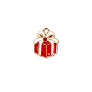 Breloques en métal zirconium cadeau Doré-rouge-blanc