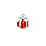 Breloques en métal zirconium cadeau Argenté-rouge-blanc