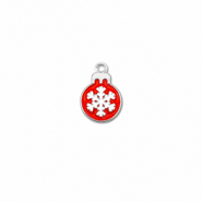 Breloques en métal boule de noël Argenté-rouge-blanc