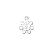 Breloques en métal flocon de neige Argenté-blanc