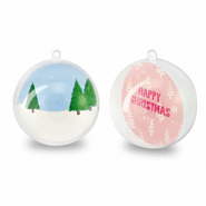 D&eacute;coration transparente boule Transparent-rose/blanc-bleu-vert