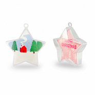 D&eacute;coration transparente &eacute;toile Transparent-rose/blanc-bleu-vert