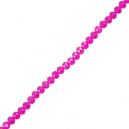 Perles à facettes 8x6mm disque Heishi Rose fuchsia