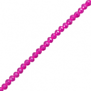 Perles à facettes 6x4mm disque Heishi Rose fuchsia