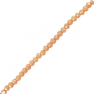Perles à facettes 4x3mm disque Heishi Pêche corail