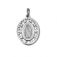 Breloques en acier Inox ovale religieuse Argenté