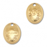 BY31® Breloque en acier Inox numéros des anges 999 / release Doré