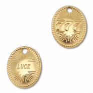 BY31® Breloque en acier Inox numéros des anges 777 / luck Doré