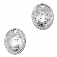 BY31® Breloque en acier Inox numéros des anges 777 / luck Argenté