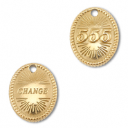 BY31® Breloque en acier Inox numéros des anges 555 / change Doré