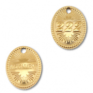 BY31® Breloque en acier Inox numéros des anges 222 / alignment Doré