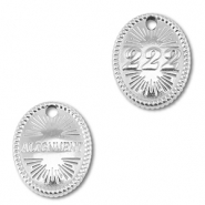 BY31® Breloque en acier Inox numéros des anges 222 / alignment Argenté