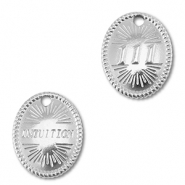 BY31® Breloque en acier Inox numéros des anges 111 / intuition Argenté