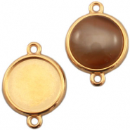 M&eacute;tal DQ serti connecteur pour cabochon 12mm Dor&eacute; (sans nickel)