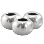 Perles en m&eacute;tal DQ plat7x5mm Argent&eacute; antique (sans nickel)
