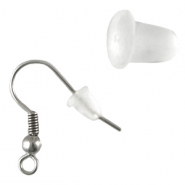 Boucles d'oreilles fermoir poussoir en silicone transparent