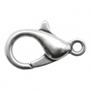 Apprêts en métal DQ fermoir mousqueton 15mm Argenté antique (sans nickel)