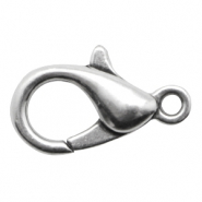 Apprêts en métal DQ fermoir mousqueton 10mm Argenté antique (sans nickel)