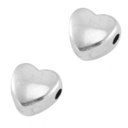 Perles en métal DQ cœur Argenté antique (sans nickel)